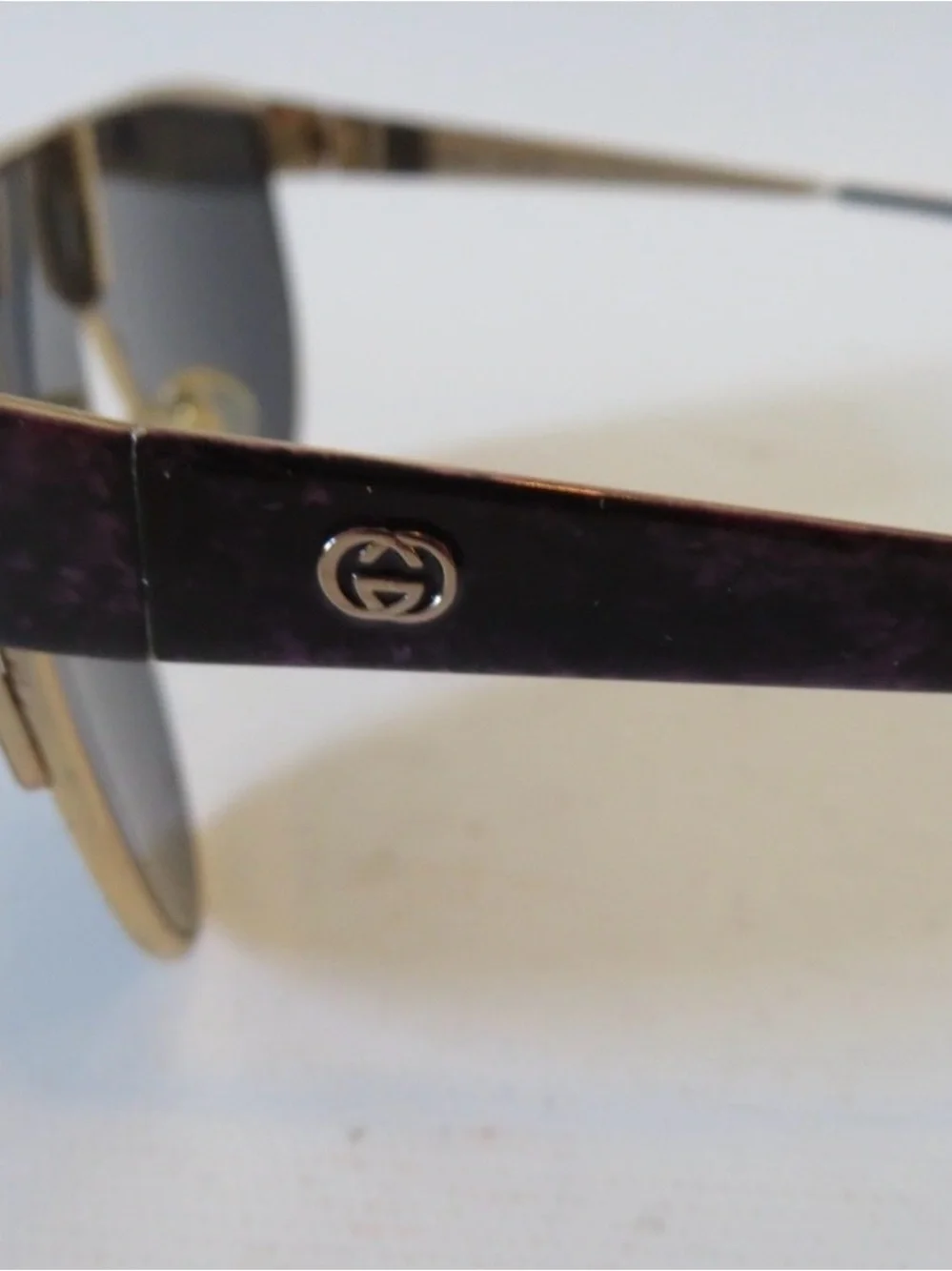 Gucci Oversized Shield Sunglasses in Gold and Black - Picture 2 of 7